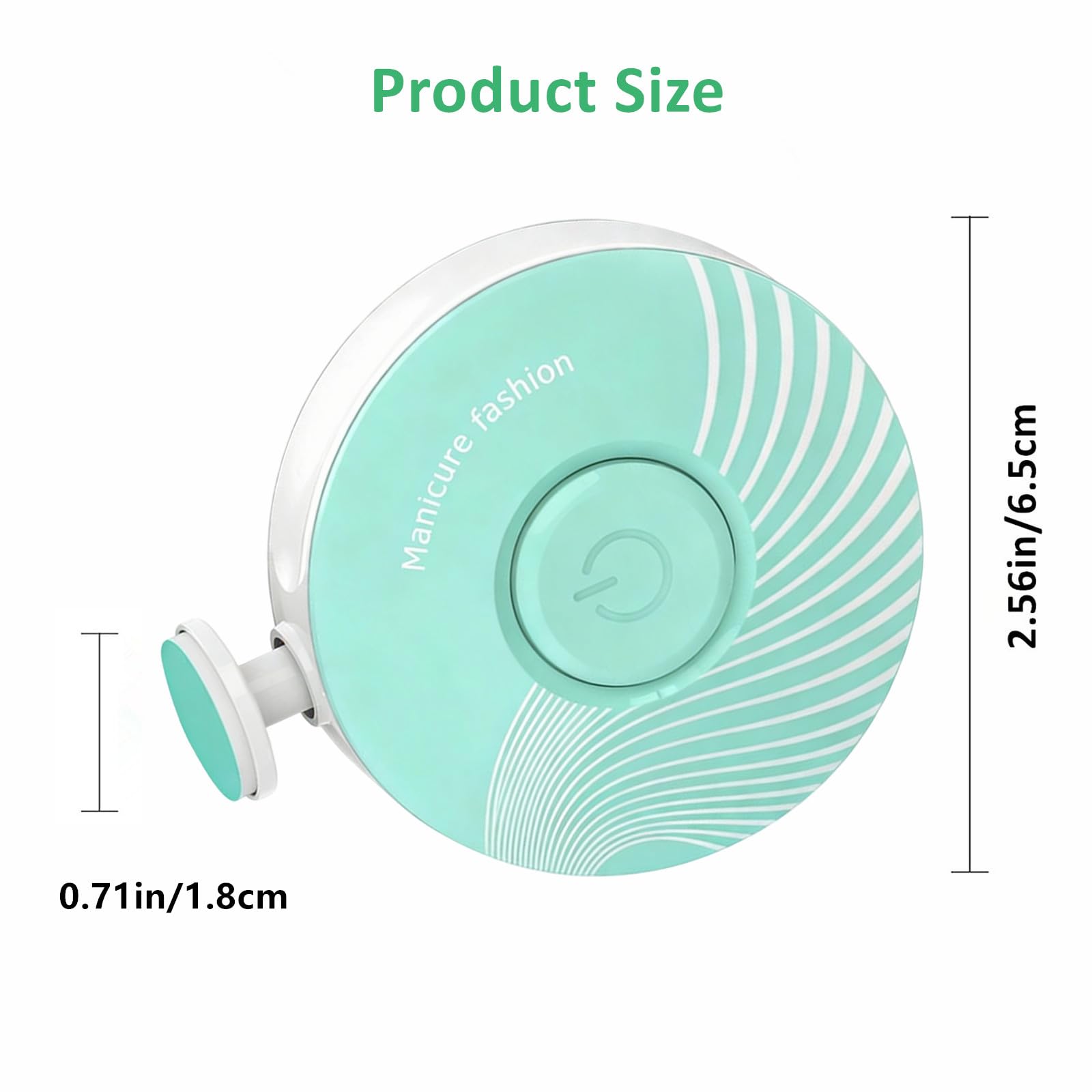 Lima eléctrica de uñas para bebé con 6 cabezales de molienda, seguro y silencioso, kit de cuidado de uñas para recién nacidos, niños y adultos, funciona con pilas (no incluidas), color verde