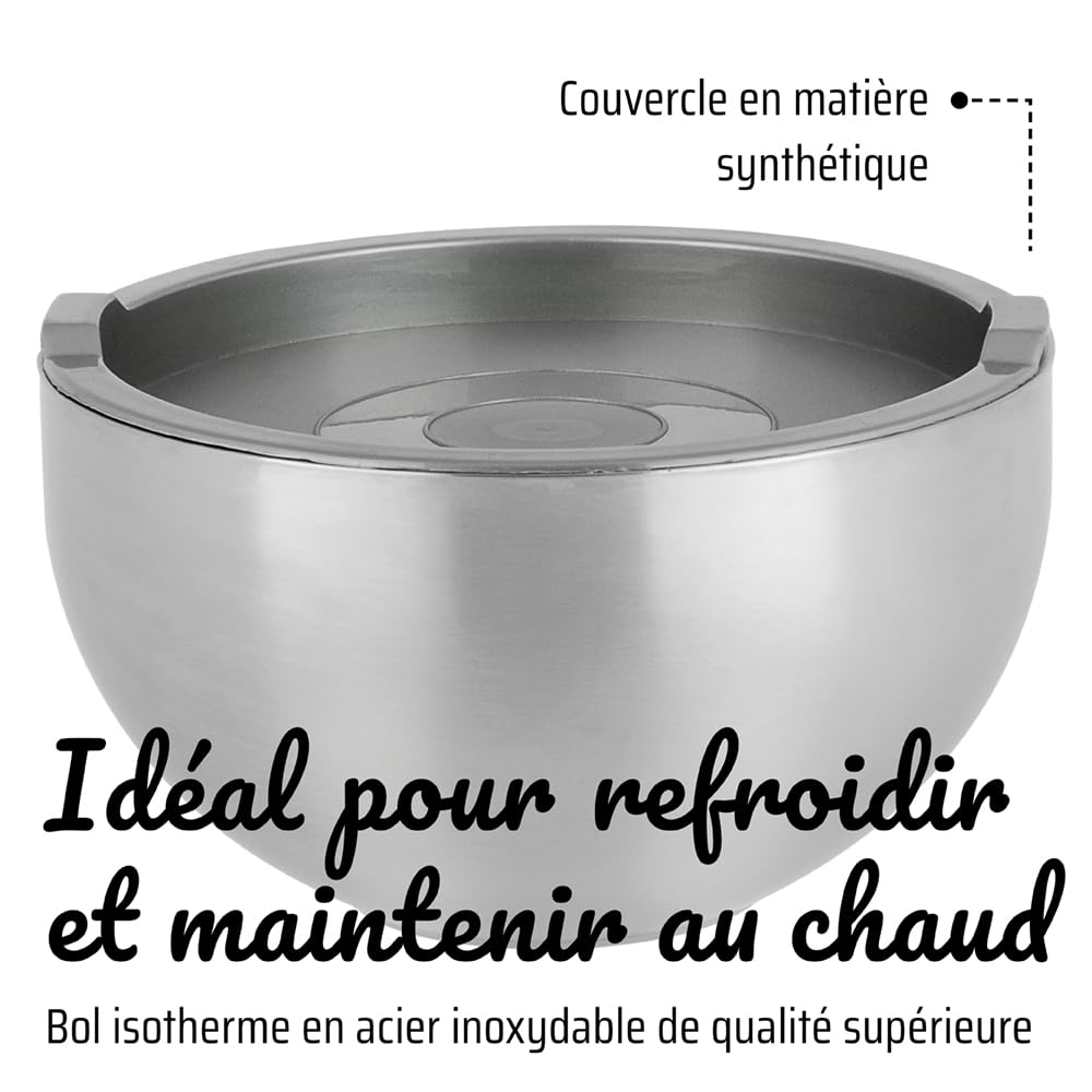 GSW 552370 Bol Thermos avec Couvercle, Acier Inoxydable résistant à la Rouille - ⌀16 cm GSW 552370 Bol Thermos avec Couvercle, Acier Inoxydable résistant à la Rouille - ⌀16 cm