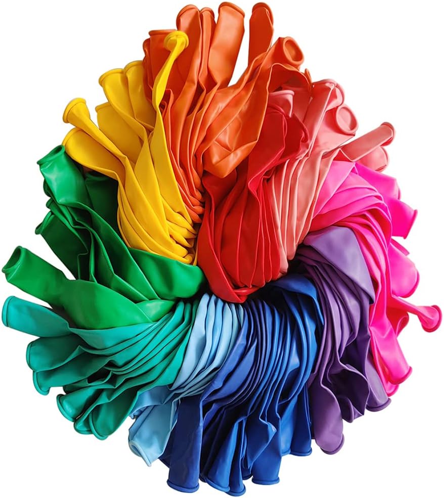 Runch 100pcs Latex Balloons, 12inch Multicolor to Celebrate Latex Balloons, Premium Thick Balloons for Birthday/Party/Christmas/Wedding and Holidays