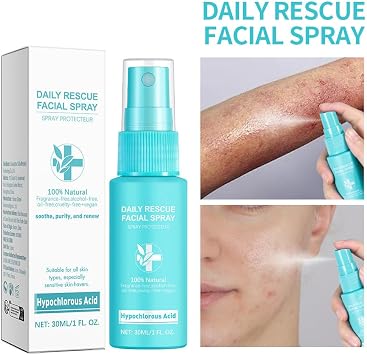2 Pack 30ml Hypochlorous Acid Facial Spray, Alcohol-Free Oil-Free Daily Skin Care, Soothing Cleansing Hydrating Mist for Dry Skin & Scalp, All Skin Types