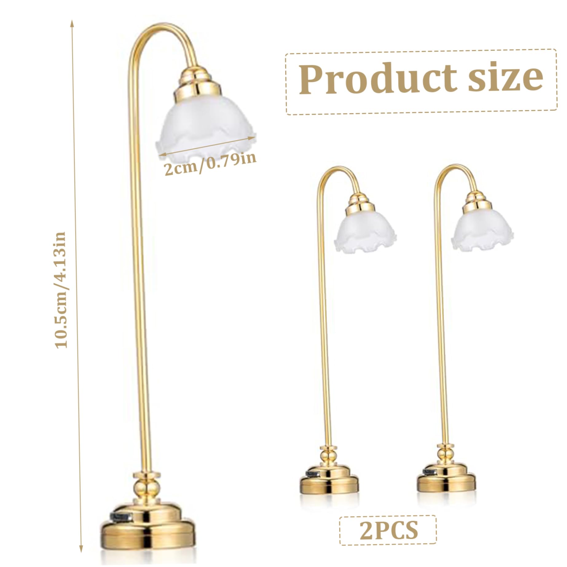 Lampada in miniatura|2 luci per casa delle bambole Realistica lampada in miniatura 1/12, mini luci a LED con interruttore Illuminazione per casa delle bambole a batteria per accessori decorativi fai-