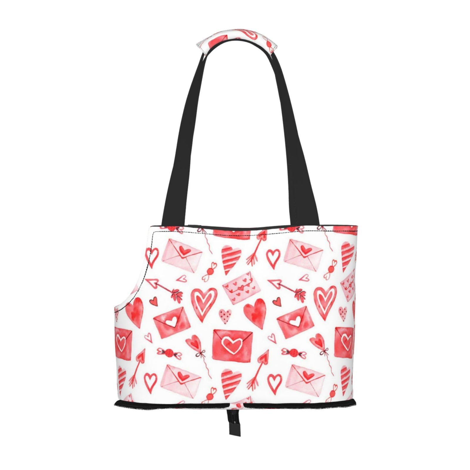 Xsovgoi Pet Carrier Purse, Valentines Day Love Dog Tote Bag Carrier, Pet Cat Tote Bag