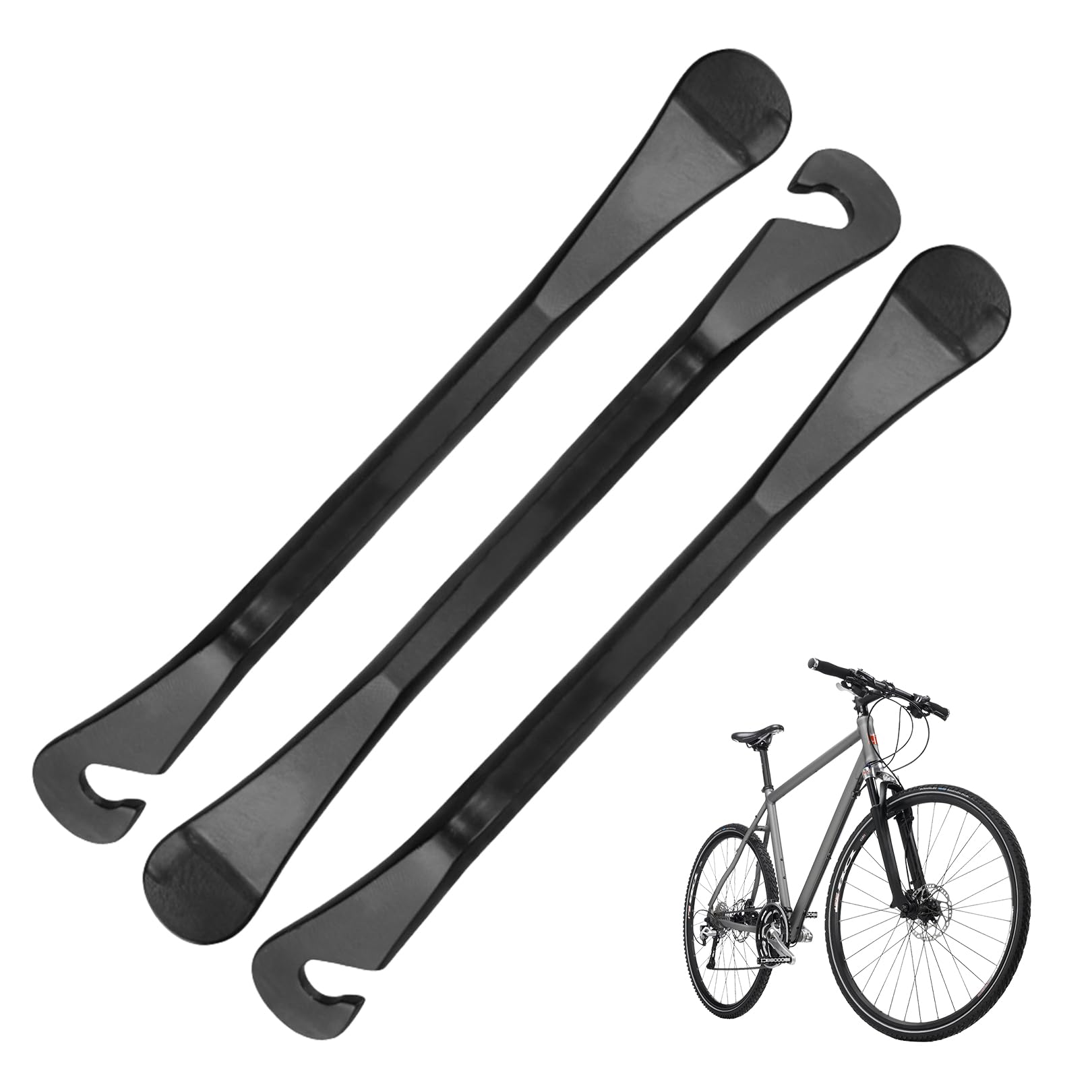 3 Stück Reifenheber Fahrrad,Metall Bike Reifen Reifenwechsel Werkzeug Set Reifenabzieher Tool Reparaturset Montiereisen Flickzeug Reifenmontage Kit Tyre Wechseln Reparatur Werkzeuge für Bicycle Tires Sport & Freizeit