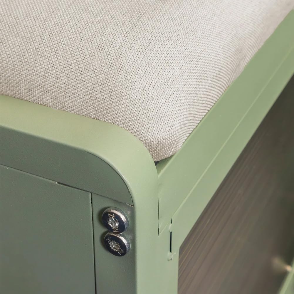 BAKAJI Scarpiera con Seduta e 2 Scomparti Interni Salvaspazio, Mobile Panca Porta Scarpe con Anta Trasparente e Base Antiscivolo per Ingresso, Camera da Letto, Ingresso 70 x 32 x 45 cm (Verde)
