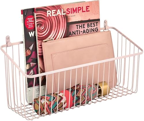 Miniatura 6 de mDesign Cesta organizadora portátil de metal para colgar en la cocinadespensa, para colgar en la cocina, despensa, bolsas de plástico, papel de