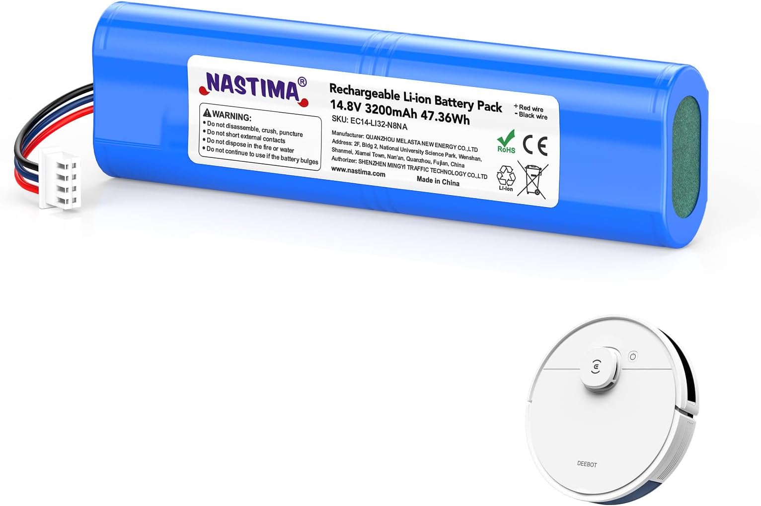 Batteria 14,4V 3000mAh Per Robot Aspirapolvere - Compatibile Con Eufy, Lefant, Ecovacs - Foto 3