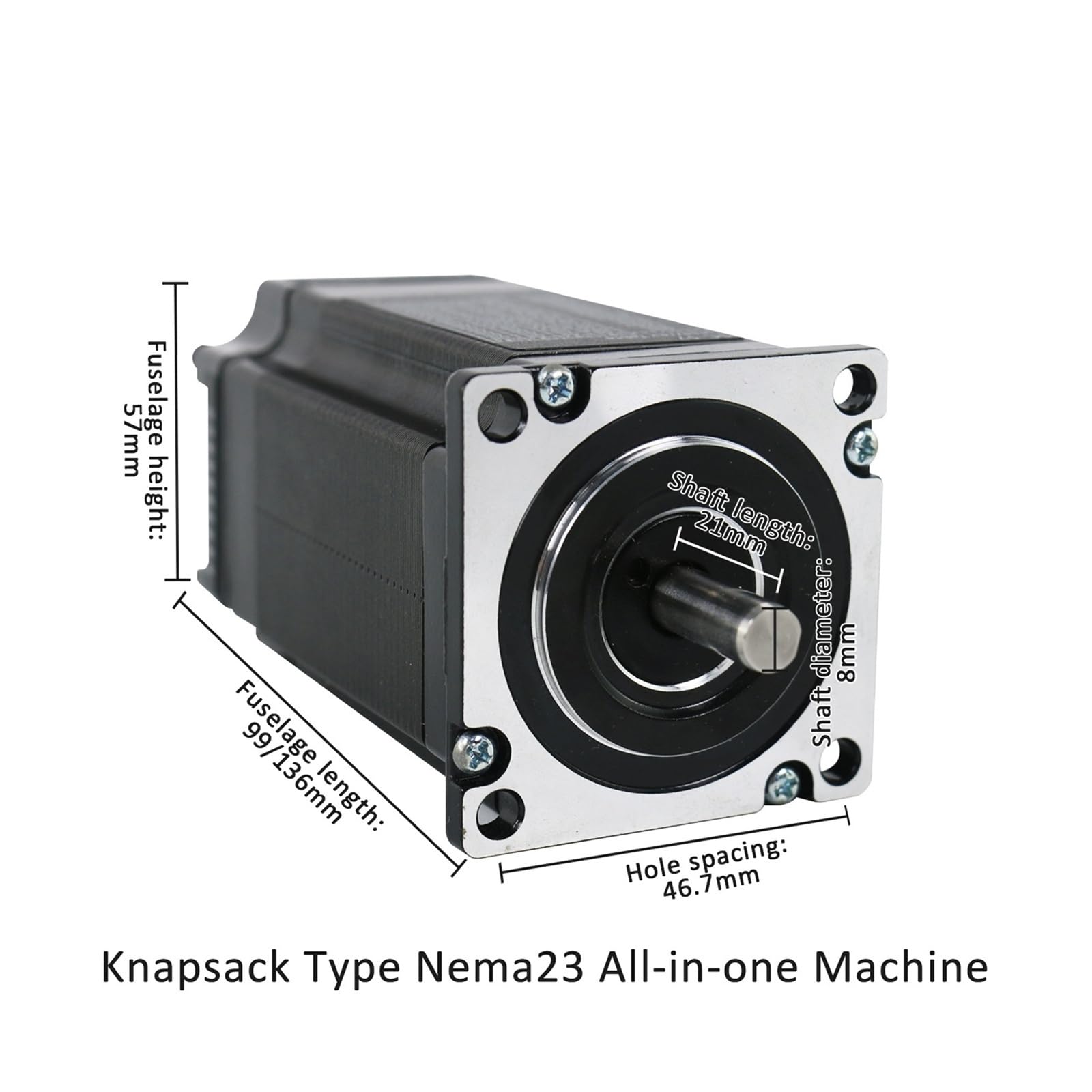 36V3A/4A silnik krokowy 1000PPR 2 faza 2/3 Nm Nema23 Zintegrowany sterownik silników krokowych do automatycznych maszyn (Nema23 2Nm 8mm)