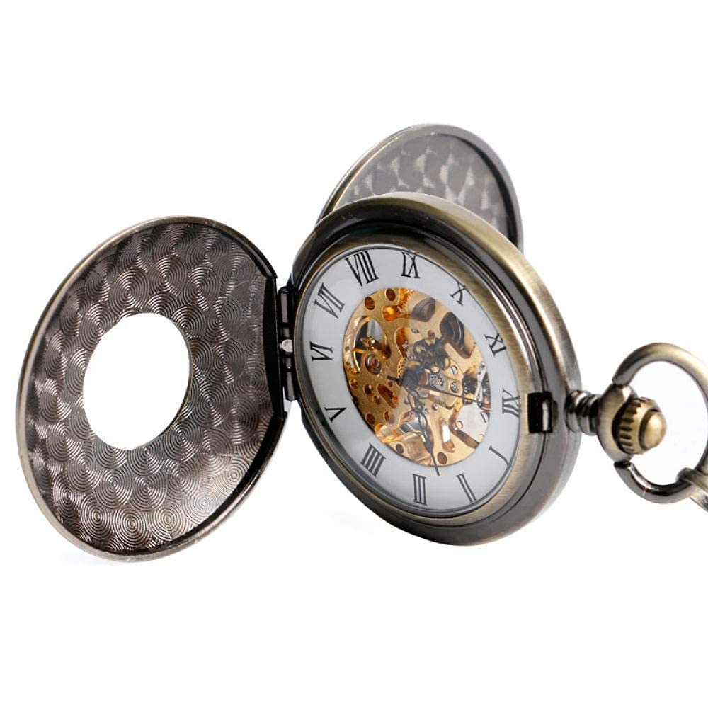 Reloj de Bolsillo, Relojes de Bolsillo mecánicos Steampunk para Hombre y Mujer, de Cuerda Manual, de Bronce, Tallado a la Moda, Colgante de Amigo, Amigo, Navidad
