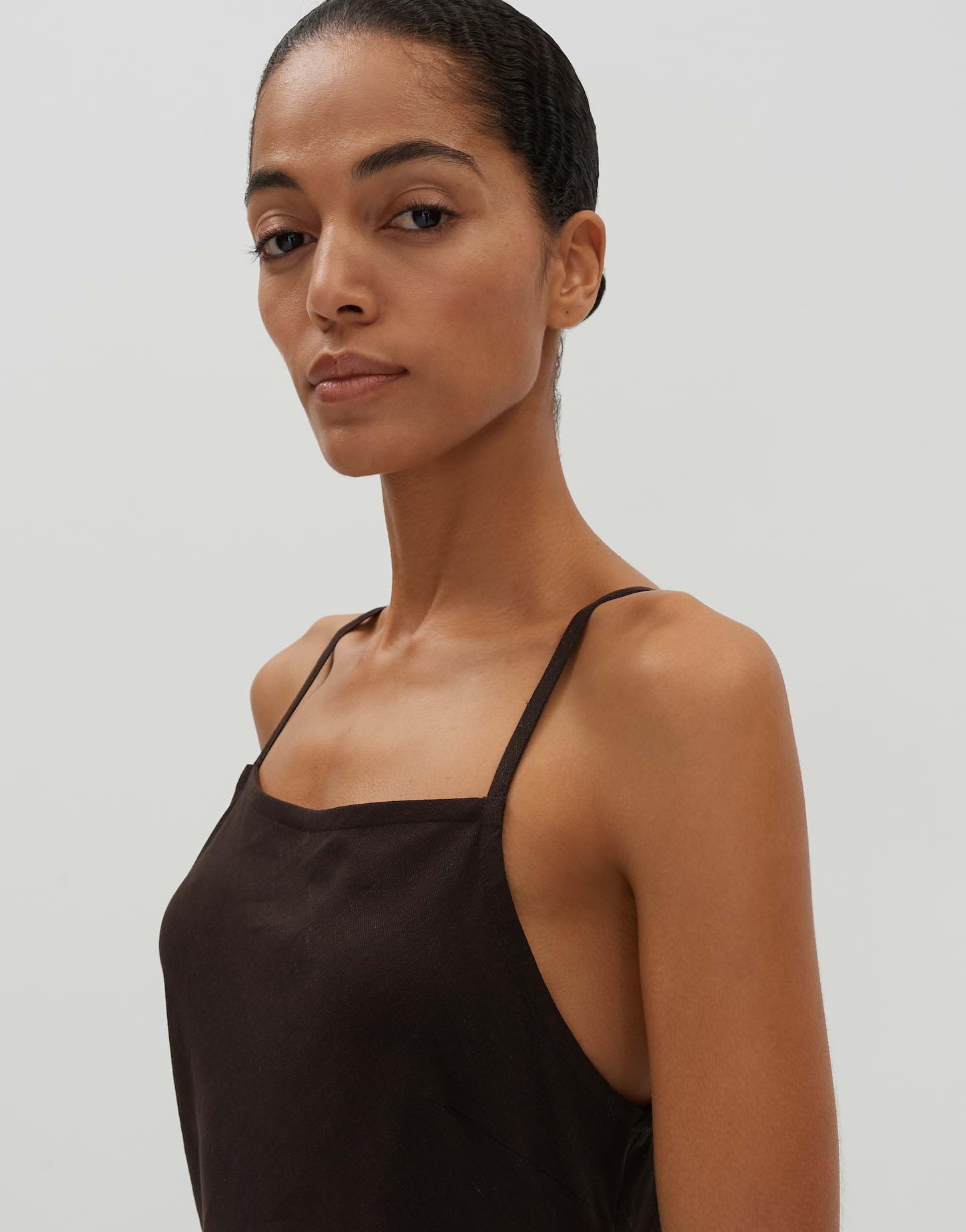 someday Damen Midikleid | Trägerkleid QUALEZA aus luftigem Viskose Leinen Mix