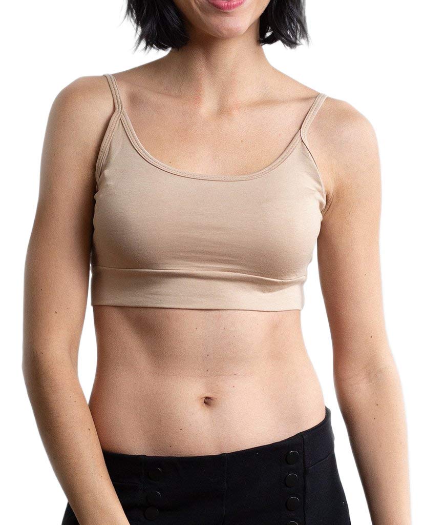 HALFTEE Spaghetti Strap Cami Layering Tee | Demi Cami Crop Tops for Women & Teens | XS-3X