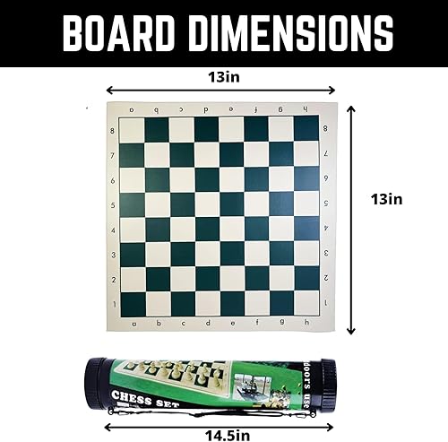 Miniatura 2 de Juego de ajedrez para torneos juego portátil y profesional con rollo de tubo de plástico portátil de viaje. Piezas de ajedrez Staunton de plástico,