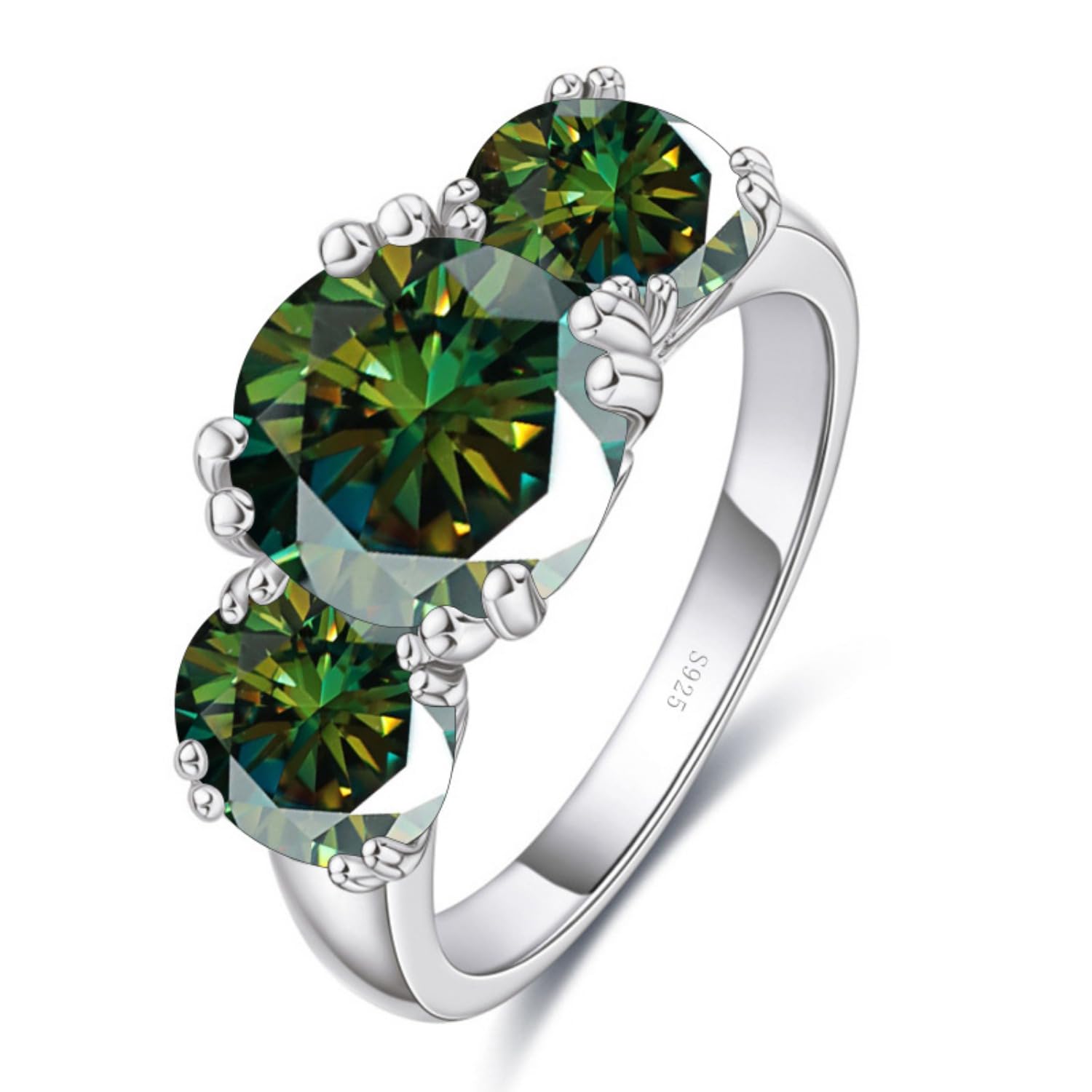 Bague fiançailles argent 925 diamant cadeau idéal femme anniversaire taille 10 - 8