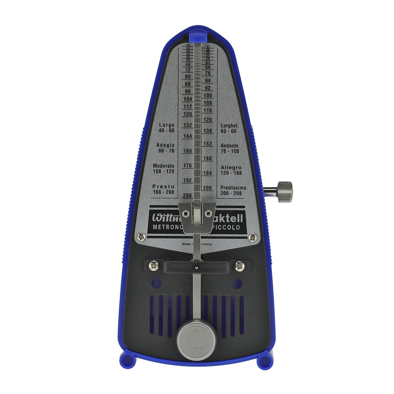 Wittner Piccolo 837 Metronomo meccanico blu con panno in microfibra Keepdrum