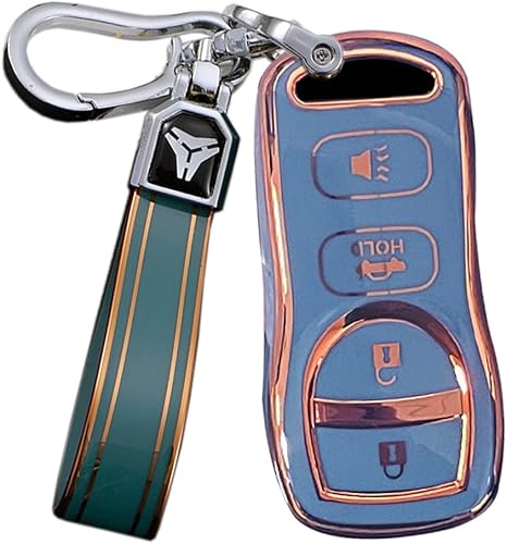 ontto Funda para llavero de 4 botones, suave y duradera, protección completa, compatible con Infiniti FX35 FX45 G35 I35 Q45 QX56 350Z 2003-2011, gris