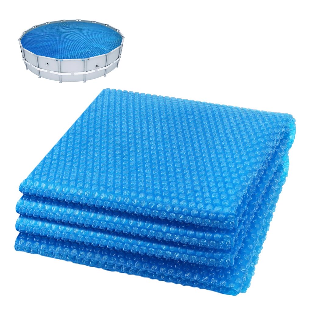 VOUNOT® Solar Pool Cover, Round Solar Blanket Ø3.66 m, Solar Heating Cover, Thermal Film, Cuttable for Water Heating, Blue