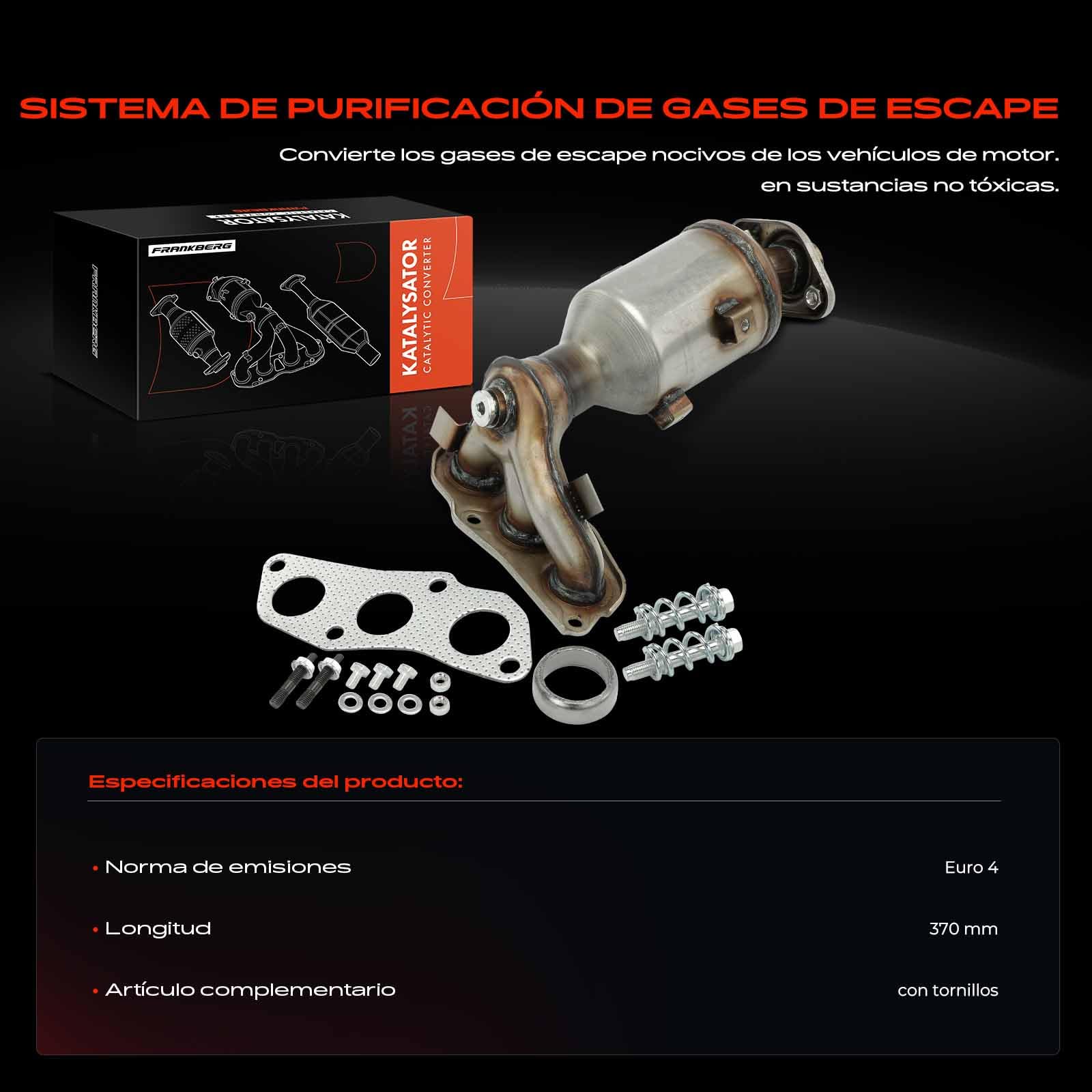Frankberg Catalizador Compatible con C1 PM PN 1.0 Aygo B1 1.0 Replace# 0342K8,171400Q050