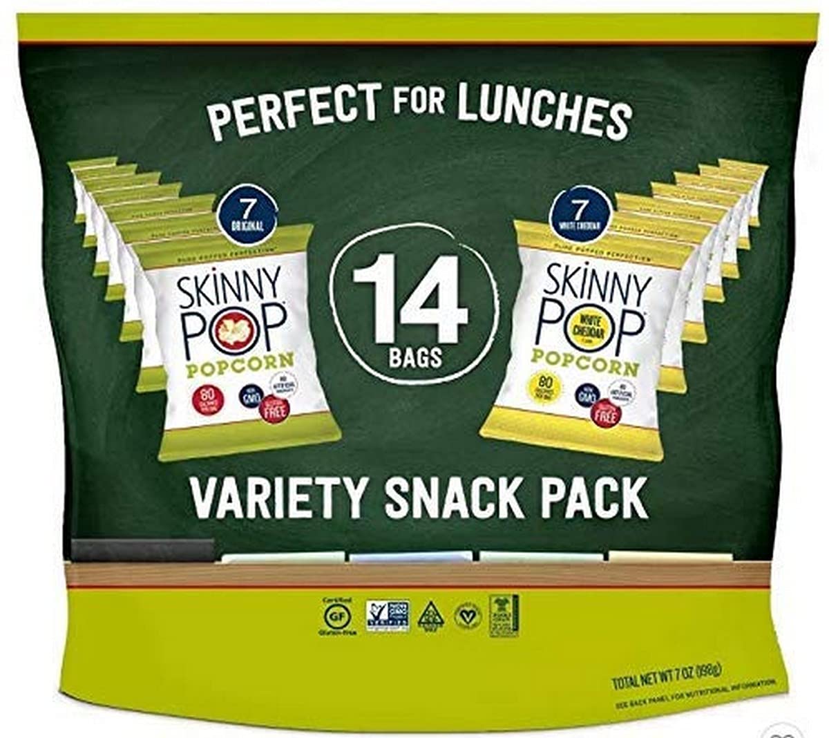 Buy SkinnyPop Cheddar & Original Popcorn Variety Snack Pack, 14ct, 0