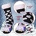 Womens Sherpa Winter Fleece Lining Knit Animal Socks Non Slip Warm Fuzzy Cozy Slipper Socks (Owl)