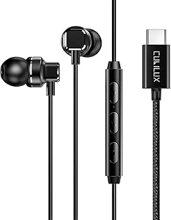 Cubilux Type C in-Ear Earphones [192KHz/24-bit DAC] for iPad 10, iPad Pro/Air 5 4/Mini 6, Samsung S23/S22/S21/S20 Note 20/10 Tab S8/S7/S6 Z Fold/Flip, Pixel 7/6 Pro, USB C Wired Headphones with MIC