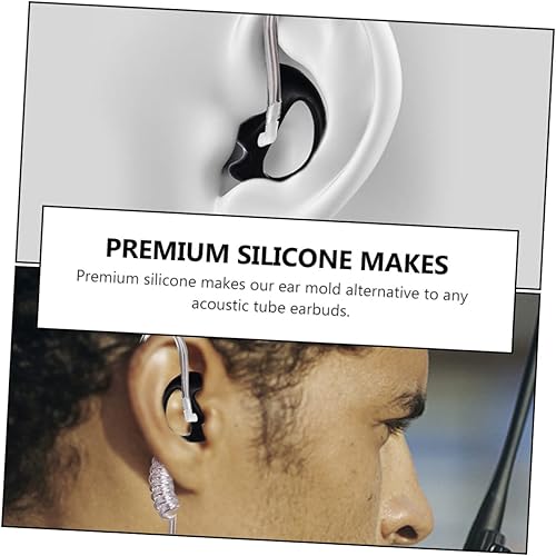 Miniatura 6 de 3 pares de moldes de silicona para oídos, tubo acústico, para negro, cómodo, no deformable, ajuste seguro para ejercicio