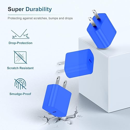 Miniatura 9 de Paquete de 2 cargadores súper rápidos de 45 W tipo C, enchufe USB C de carga de pared y cable de cargador de teléfono Android de 6 pies para Samsung