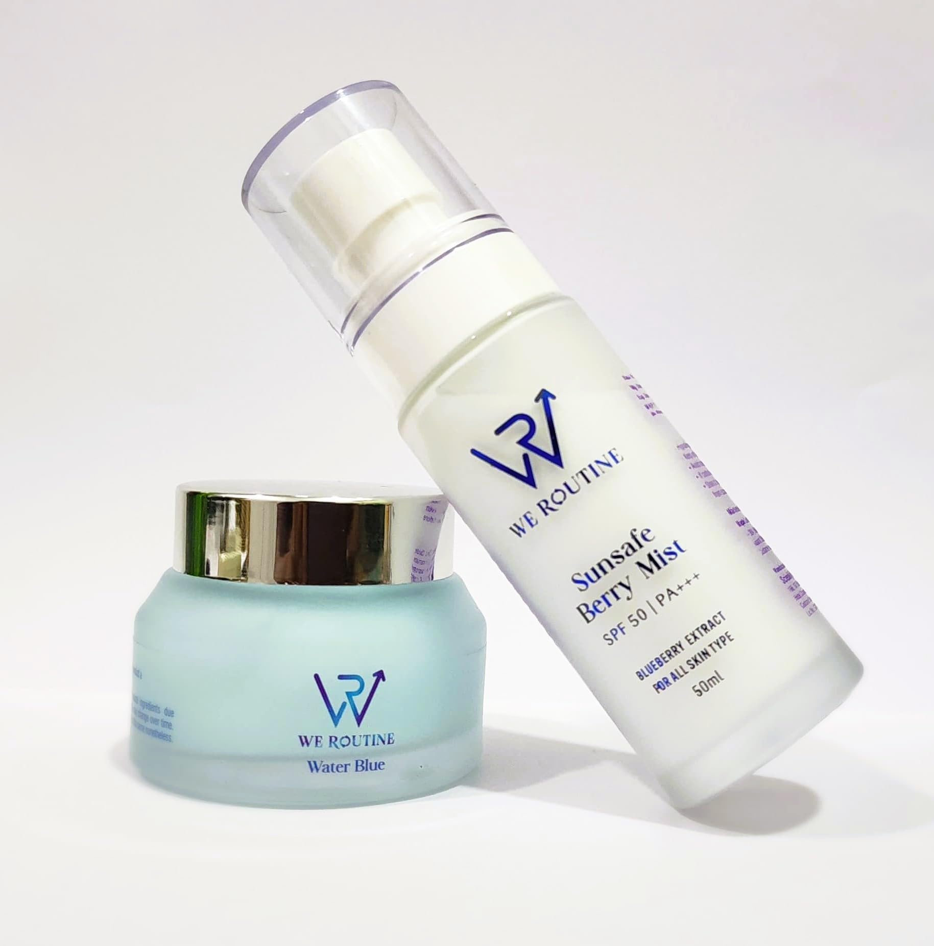 HydraGaurd Essential Kit By WeRoutine | Water Blue HA Gel (50ml) + SunSafe Berry Mist (50ml) | Hyaluronic Acid Gel | Skin Care Kit for Hydration and Sun Protection | Blueberry Extract | SPF 50 | Licorice Extract