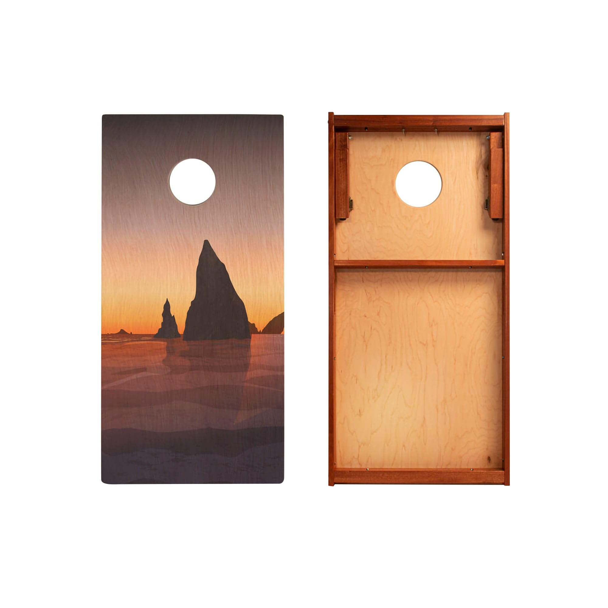 Skip's Garage Olympic Waterproof Cornhole Boards - Includes (2) Boards (NO Bags) + (2) Hole Lights & (2) Edge Lights