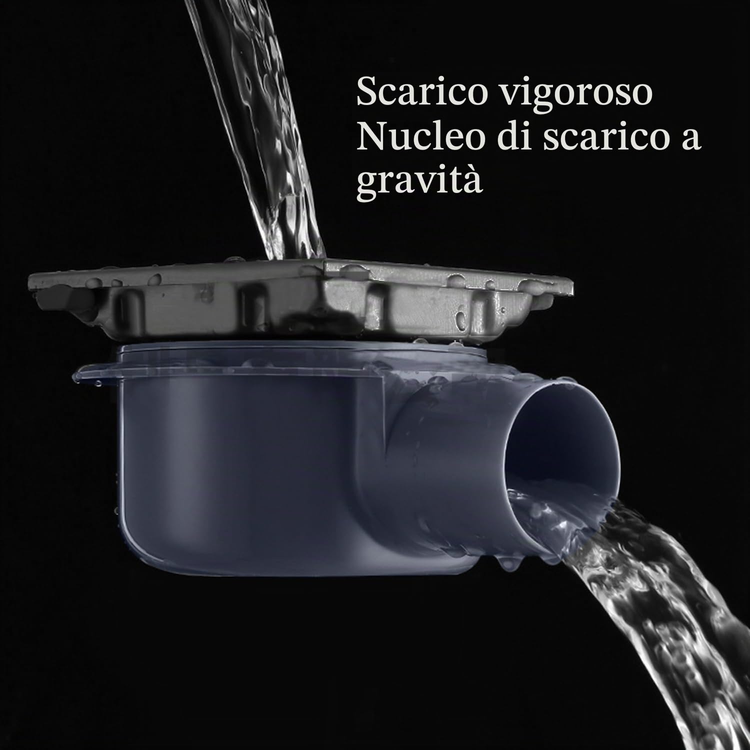 Canalina per doccia quadrata 15 x 15 cm,Piletta Doccia a Pavimento,Nero Scarico Pavimento Doccia,Con Sifone Antiodore a 360°,Filtro Antiodore e Filtro Per Capelli,Per Bagni,Cantine,Interni Ed Esterni