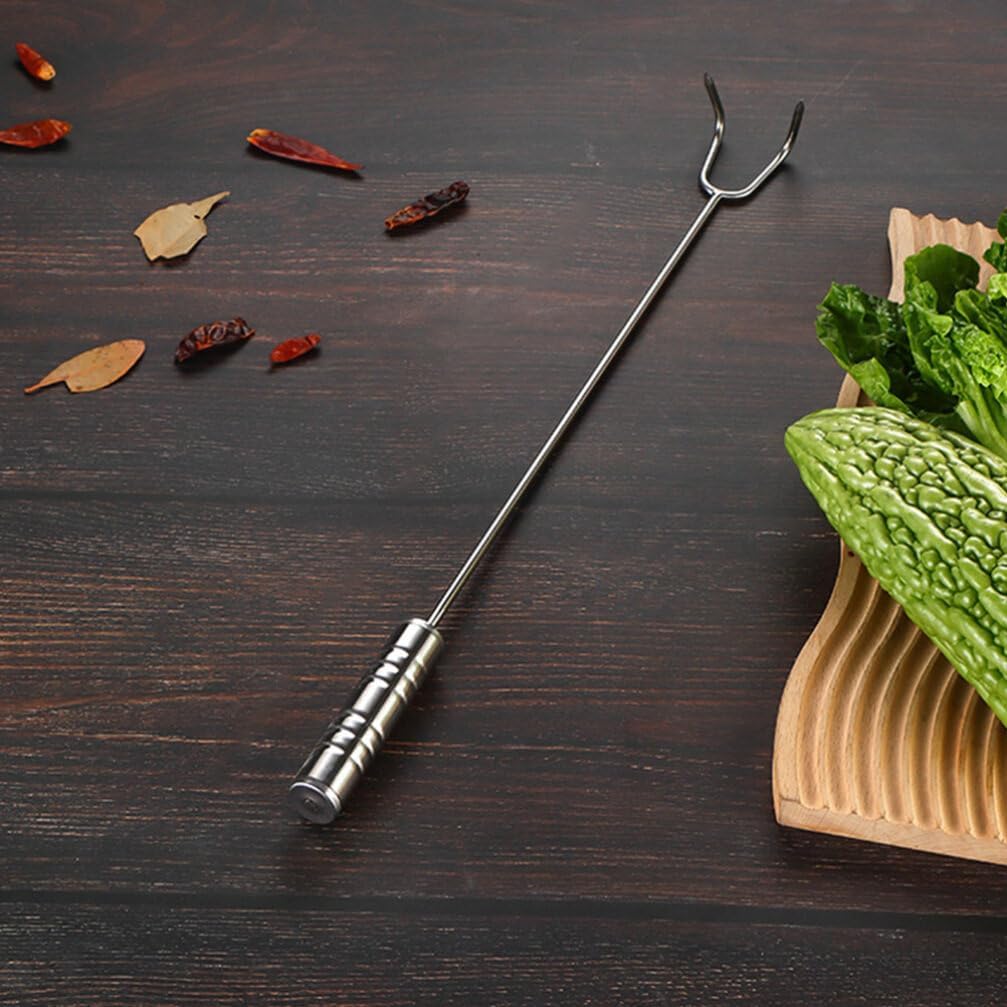 BESPORTBLE BBQ Skewers Grilling Pigtail Food Flipper Meat Hook Stainless Steel Food Turner Hook Cooking Barbecue Turners Hooks Grill Accessories for BBQ Grilling 50cm