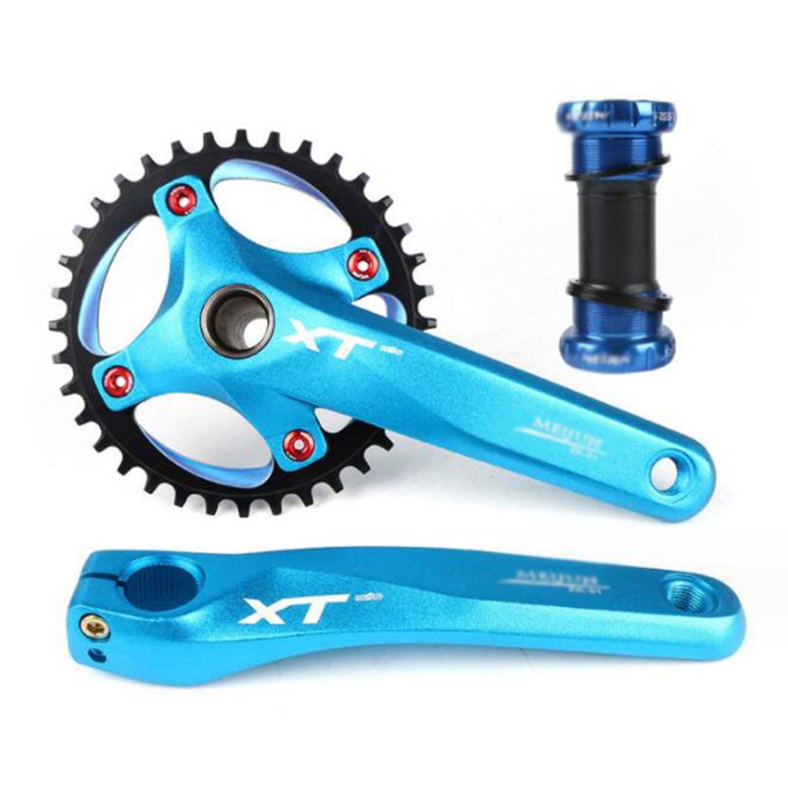 Set Pedivelle Bici da 170mm,Lega Alluminio 36T Bicicletta Pieghevole da Città Set Pedivelle for Bicicletta di Ricambio for Bici Elettrica Guarnitura MTB Bike Manovella Set