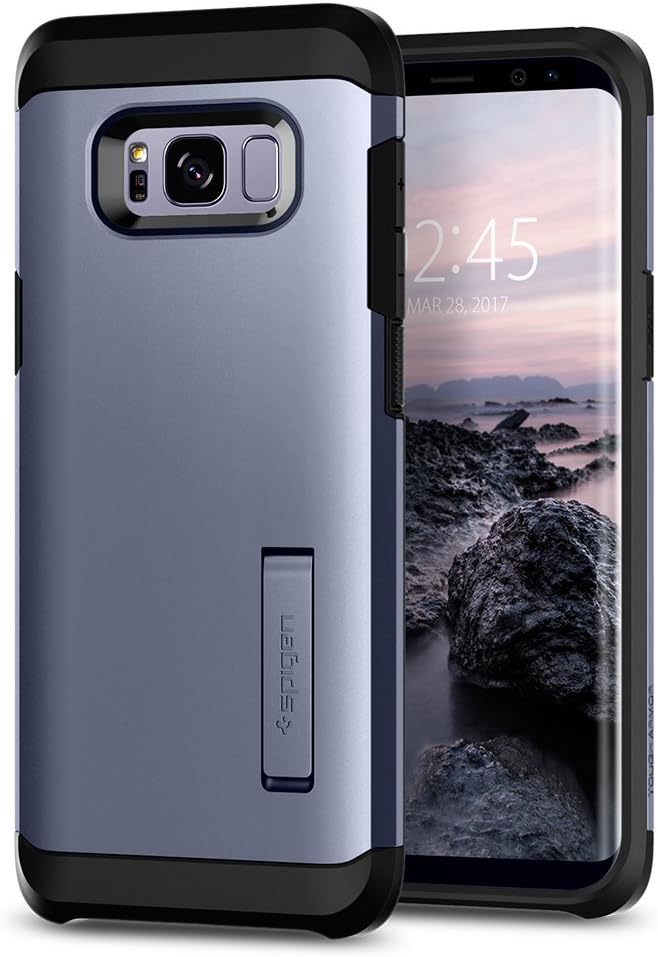 Spigen Tough Armor Galaxy S8 Plus Case with Kickstand and Extreme Heavy Duty Protection and Air Cushion Technology for Galaxy S8 Plus - Orchid Gray