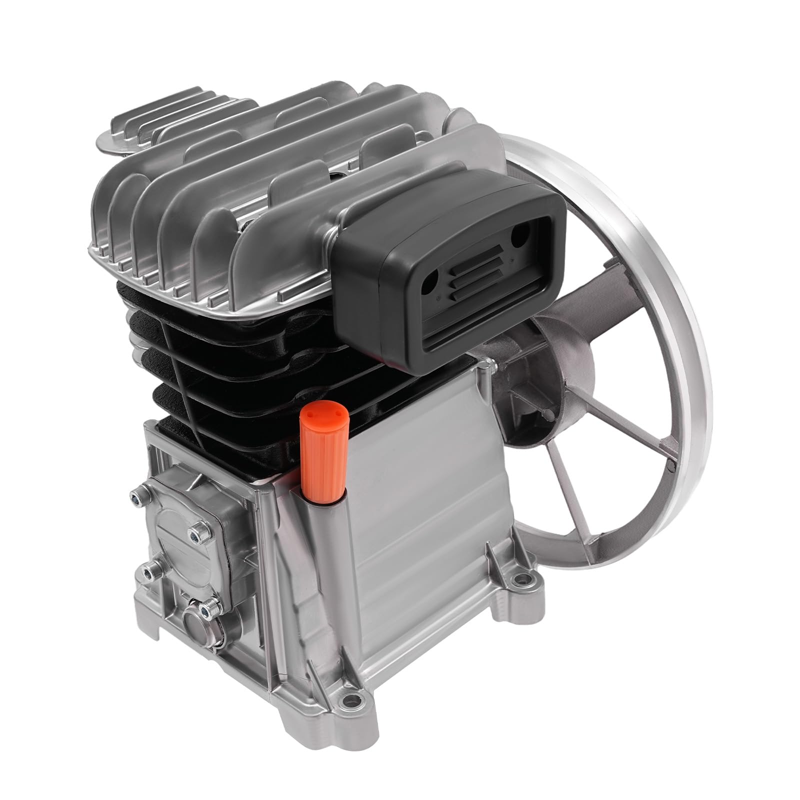Compresor de aire agregado cabeza de la bomba, cabezal de compresor de aire 2 HP con 2 cilindros, 960 rpm, con polea, aspiración de aire teórica 170L/min, 10 bar
