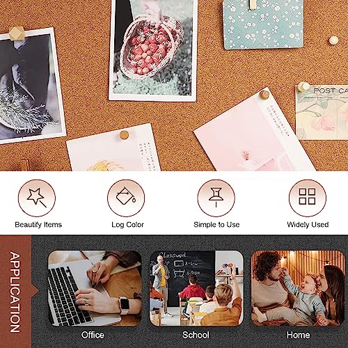 Image of Climberty 114Pcs Wood Push Pins with Storage Box, 3 Colors 7 Thumbtack Styles, Decorative Push Pins for Bulletin Board Cork Board Felt Board Push Pin Clip for Home, Office Accessories Stationery