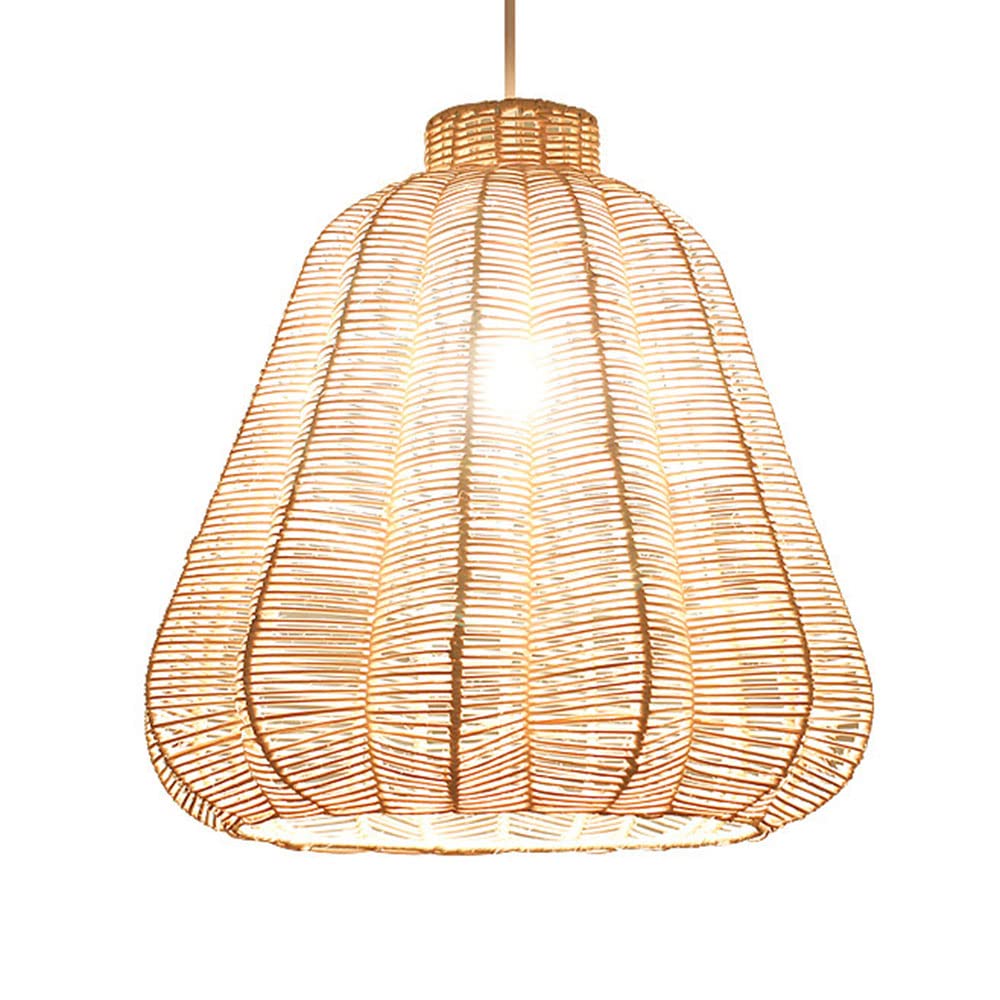 LYMSXAZOU Interior Decoration Pendant Lights Chinese Style Rattan Chandelier Vintage Woven Light Fixture Modern Restaurant Chandeliers Nostalgic Creative Hanging Lamp for Living Room,Dinner Room
