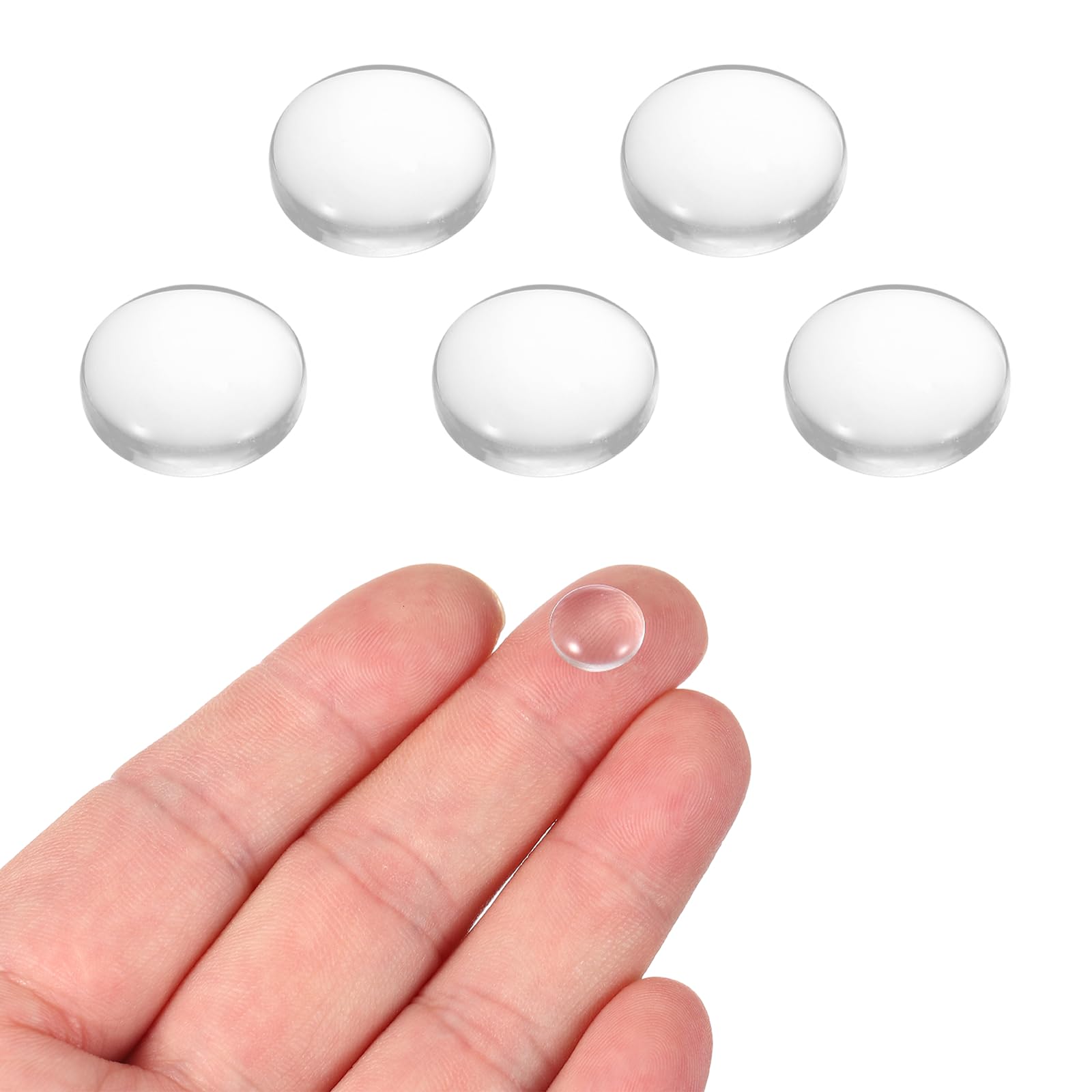 PATIKIL 5 Pcs Convex Lens, 10mm OD 12mm Focal Length Magnifier Lens Optical Lenses Borosilicate Magnifying Glass Flat Convex for DIY Crafts Office Home Science LED Spotlights Flashlights