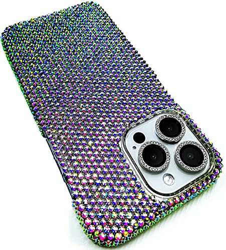 Teazgopx Bling Rhinestone for iPhone 14 Pro Case - Over 1400 High Quality Hand Glued Sparkle Diamond Case Compatible with iPhone 14 Pro for women girls-AB