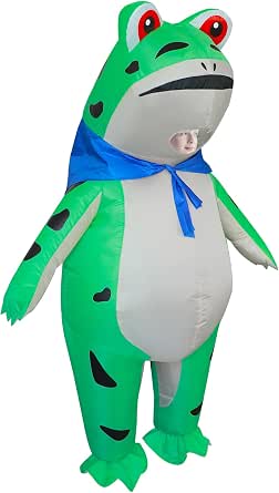 Inflatable Frog Costume for Adult/Kids Funny Halloween Blow Up Costumes ...