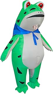 Stegosaurus Inflatable Frog Costume for Kids Halloween Cute Animal Costumes Funny Blow Up Suit for Boys Girls Cosplay Party Green