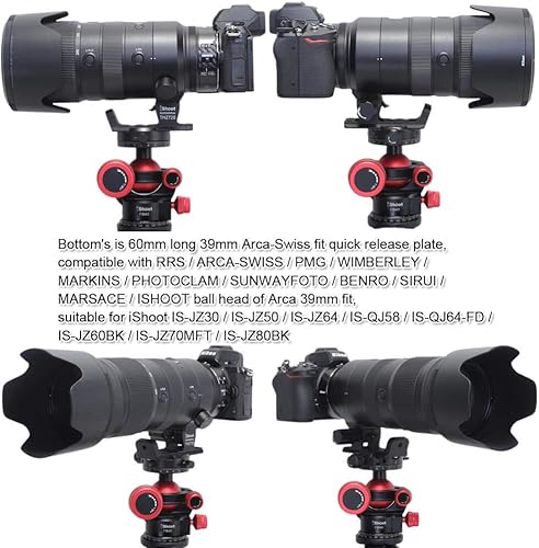 Miniatura 7 de Soporte para trípode de repuesto para el collar de lente compatible con Nikon Nikkor Z 2.756-7.874 in f2.8 VR S y Nikkor Z 3.937-15.748 in f4.5-5.6