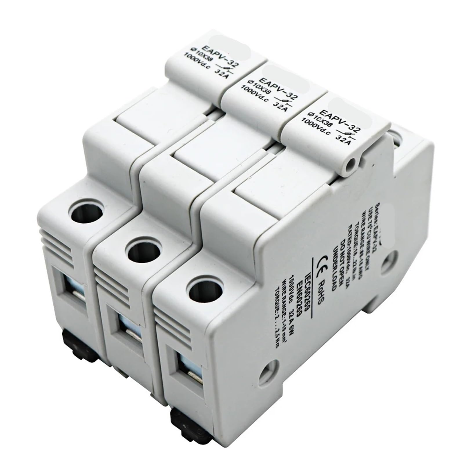 Din-schiene Solar PV DC Sicherung Anzeige Licht 10 * 38mm DC PV Sicherung Link Photovoltaik 1Pcs(30A,EAPV-32-3P)