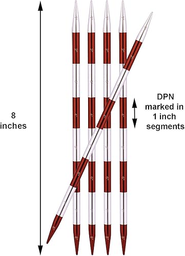 Miniatura 2 de Knitter's Pride SmartStix - Agujas de tejer DPN de doble punta de 8 pulgadas (7.9in) tamaño US 3 (0.128in) paquete con 10 marcadores de puntada