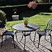 Produktbild Lazy Susan - MIA 90 cm Runder Gartentisch mit 2 Stühlen - Gartenmöbel Set aus Metall, Antik Bronze (Kate Stühle, Terracotta Kissen)