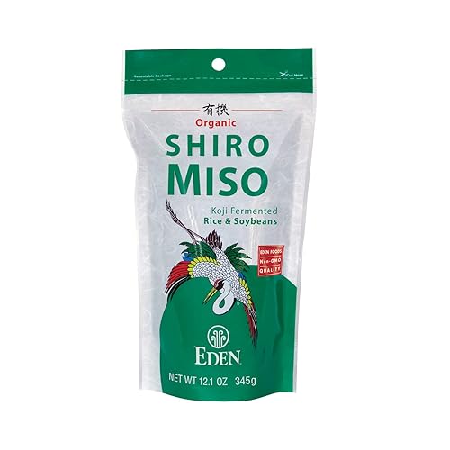 Eden Miso orgánico Shiro, Miso blanco dulce, arroz, menos sodio, soja sin OMG, fabricado tradicionalmente en Japón, 12.1 onzas