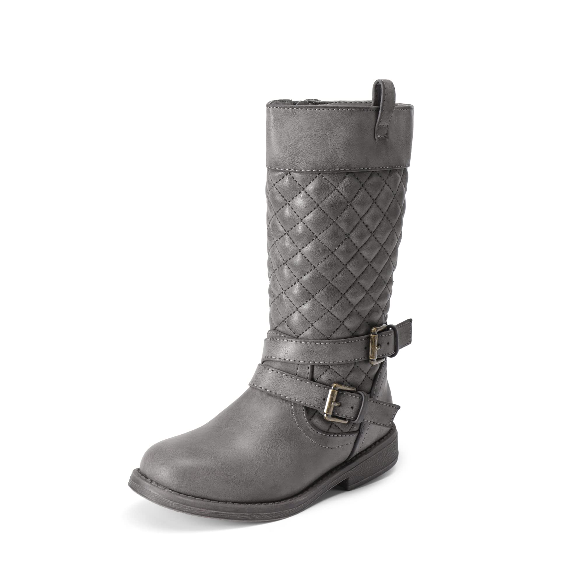 DREAM PAIRS Botas de equitación para niñas, gris (gris), 27.5 EU