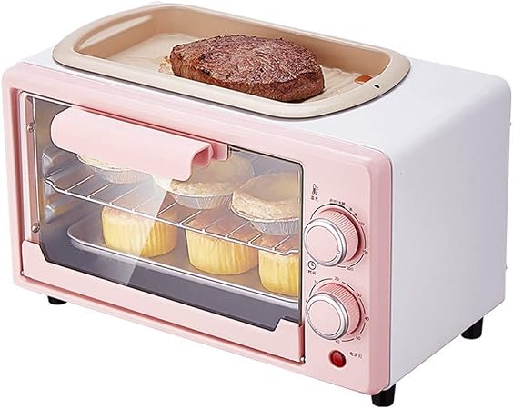 Amazon.com: J Horno eléctrico, 12 litros 800 W Hogar Mini Horno Eléctrico,  con una sartén en la parte superior, utilizado para pan, pizza, arte de  huevo, pescado a la parrilla, alas de