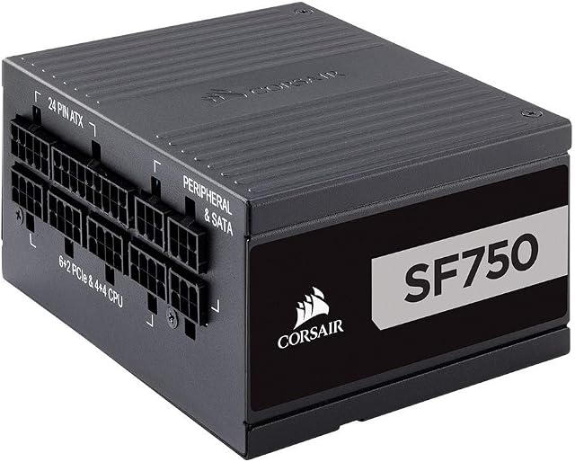 Corsair CP-9020186-UK SF750 80 Plus Platinum Certified Power Supply Unit, SF Series, 750 W, Fully Modular - Black (UK)