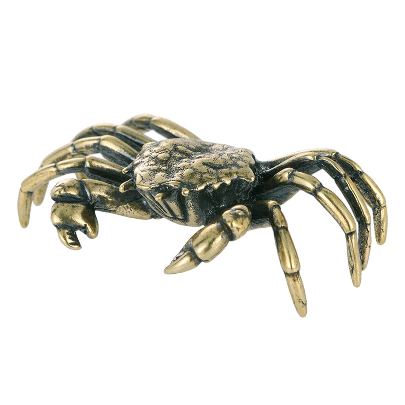 TWISAXC Tea Table Room Decoration Small Animal Statues Collectible Mini Crab Figurine Artistic Decor Ornament Cer Crab Miniatures Tabletop Ornament Decor, Style A
