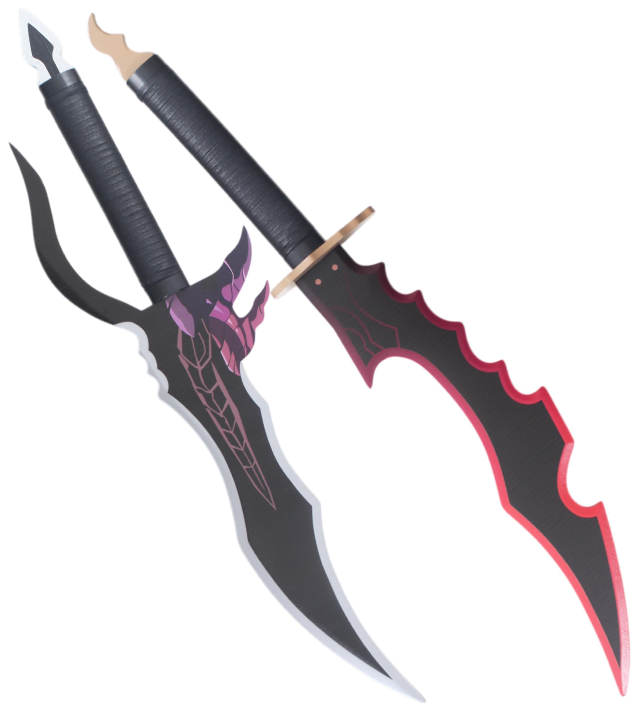 REPLIKSWORD Pack 2 Dagues Solo Leveling en Bois Sung Jinwoo Epee en Bois Couteau Cosplay Decoration - Lame Decoration