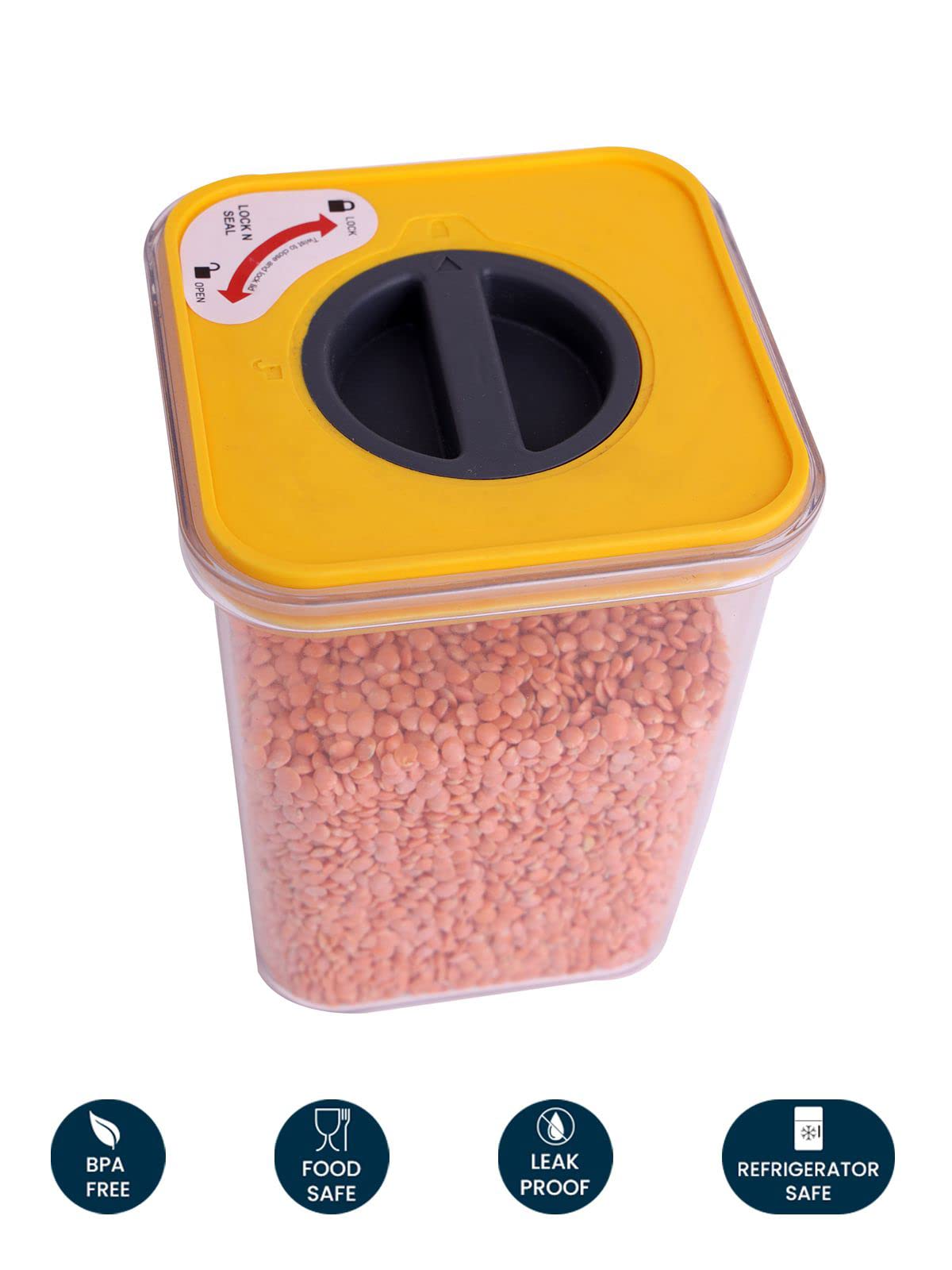 Yellow Kitchen Containers - 2 Pack 1700ml -4