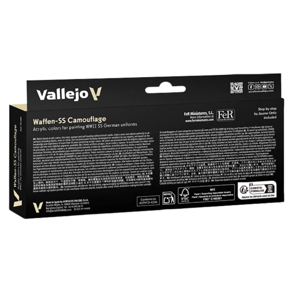 Vallejo 070180 Farbset, Deutsche Tarnung, WWII, 8x17 ml, bunt